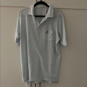 Men's Striped Polo Shirt - Blue
